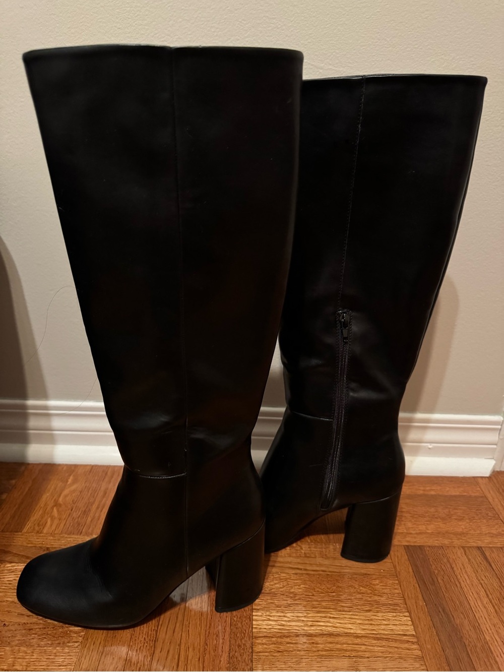 Madden Girl Black Knee-High Block Heel Boots